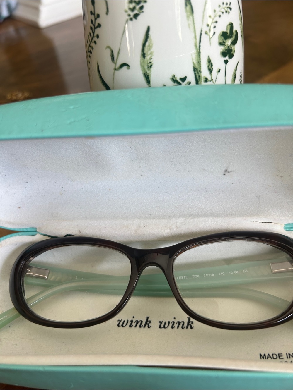 kate spade turquoise eyeglass/sunglass case